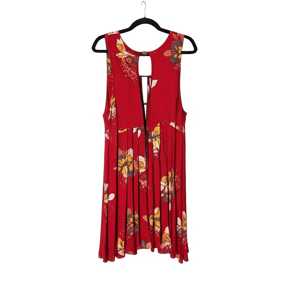 Free People Scarlet Floral Backless Mini Dress | 100% Rayon Boho Festival Summer - Picture 2 of 10